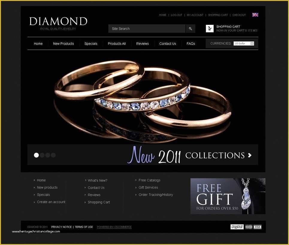 Jewellery Website Templates Free Download Of Black Diamond Os Merce Template