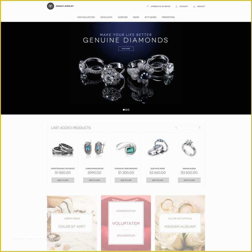 Jewellery Website Templates Free Download Of Diana S Jewelry Free Responsive Website Template