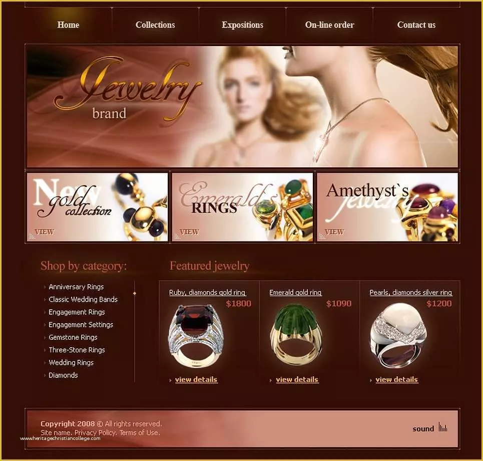 Jewellery Website Templates Free Download Of Jewelry Flash Template