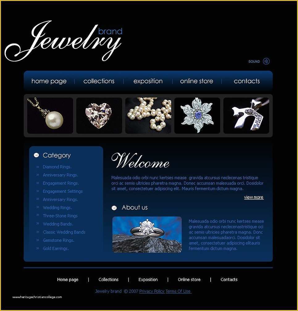 Jewellery Website Templates Free Download Of Jewelry Flash Template