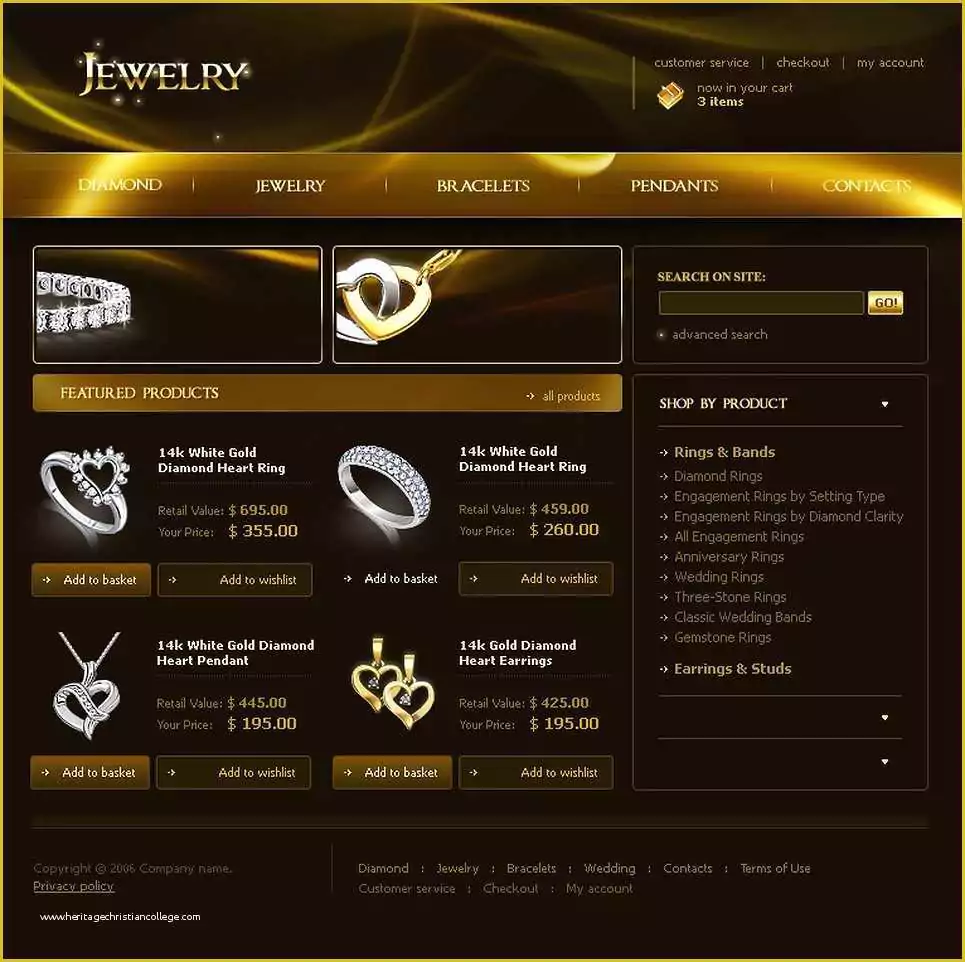 Jewellery Website Templates Free Download Of Jewelry Website Template