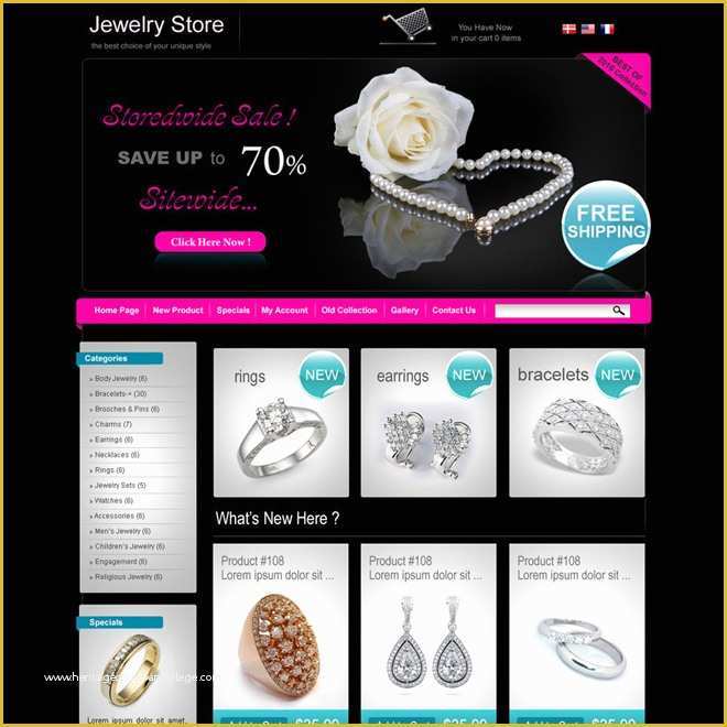 Jewellery Website Templates Free Download Of Online Jewelry Store Website Design Template for Sale