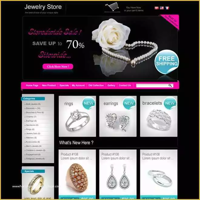 Jewellery Website Templates Free Download Of Online Jewelry Store Website Design Template for Sale