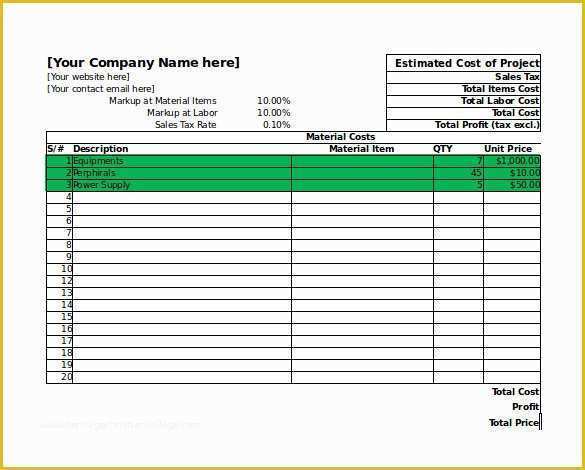 Job Costing Template Free Download Of 26 Blank Estimate Templates Pdf Doc Excel Odt