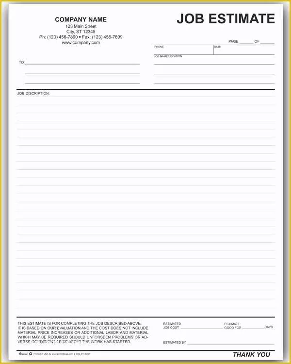 Job Costing Template Free Download Of 8 Best Of Printable Landscape Estimate forms Lawn