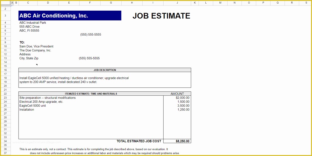 Job Costing Template Free Download Of Every Free Estimate Template You Need the 14 Best