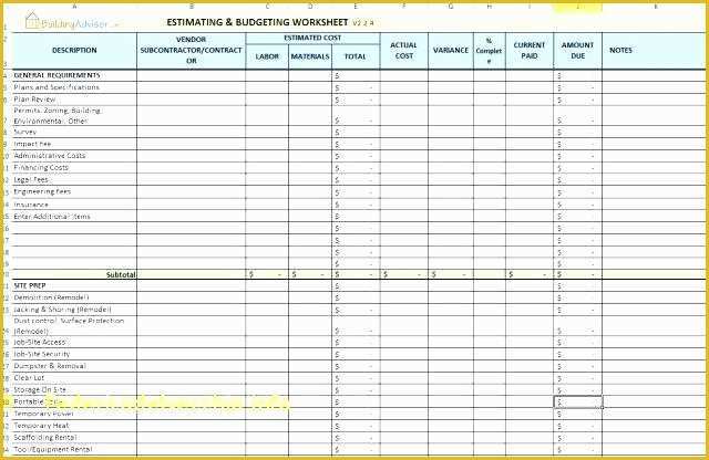 Job Costing Template Free Download Of Job Cost Template Construction X Construction Job Costing