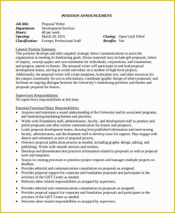 Job Proposal Template Free Download Of Job Proposal Template 18 Free Word Pdf Document