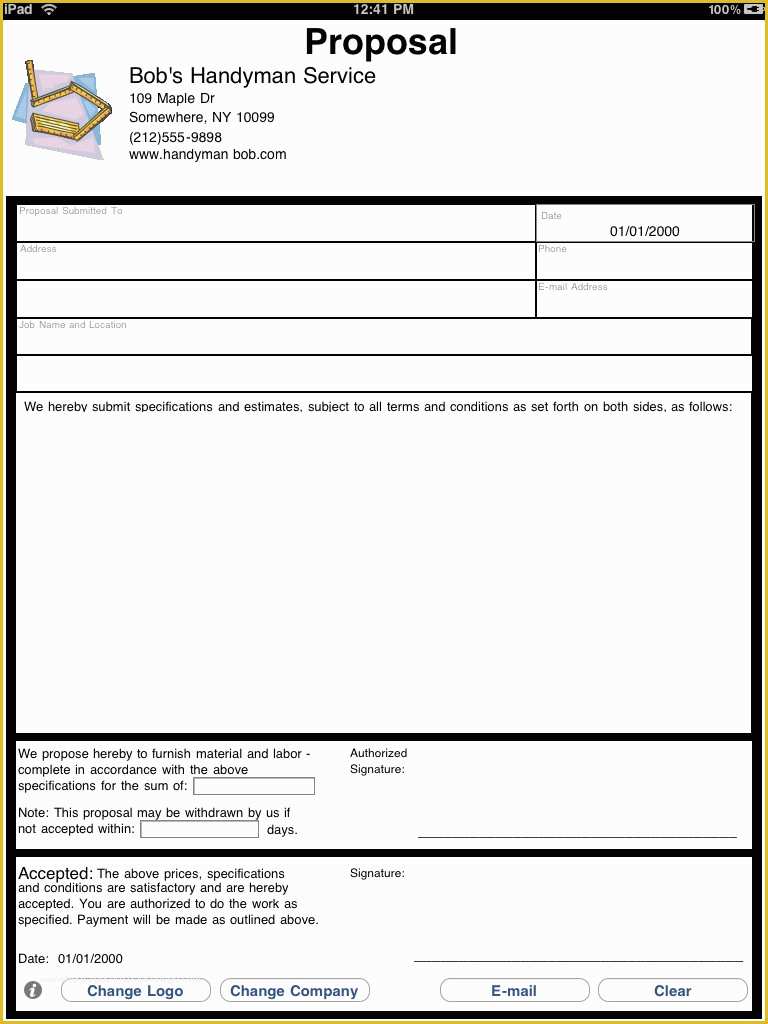 Job Proposal Template Free Download Of Job Proposal Template