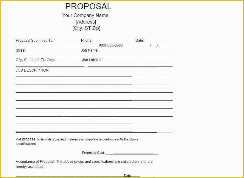Job Proposal Template Free Word Of 5 Job Proposal Templates Word Excel Pdf formats