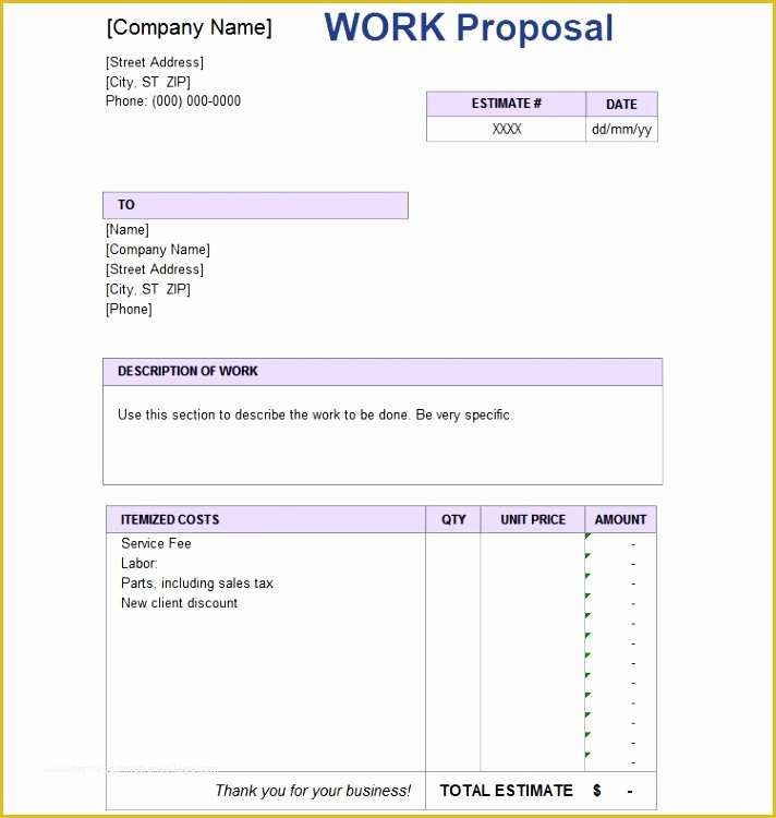 Job Proposal Template Free Word Of 7 Free Sales Proposal Template Sampletemplatess