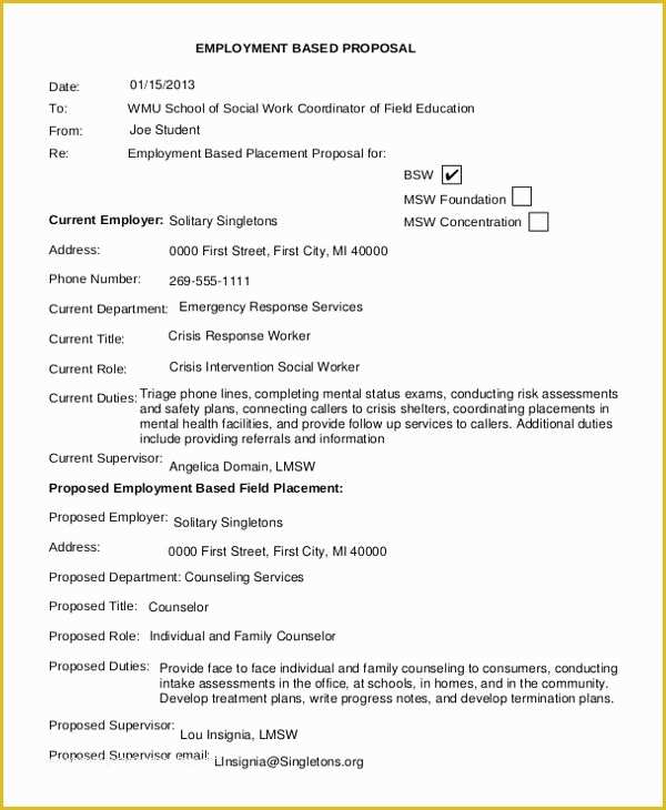 Job Proposal Template Free Word Of Employment Proposal Template Job Proposals