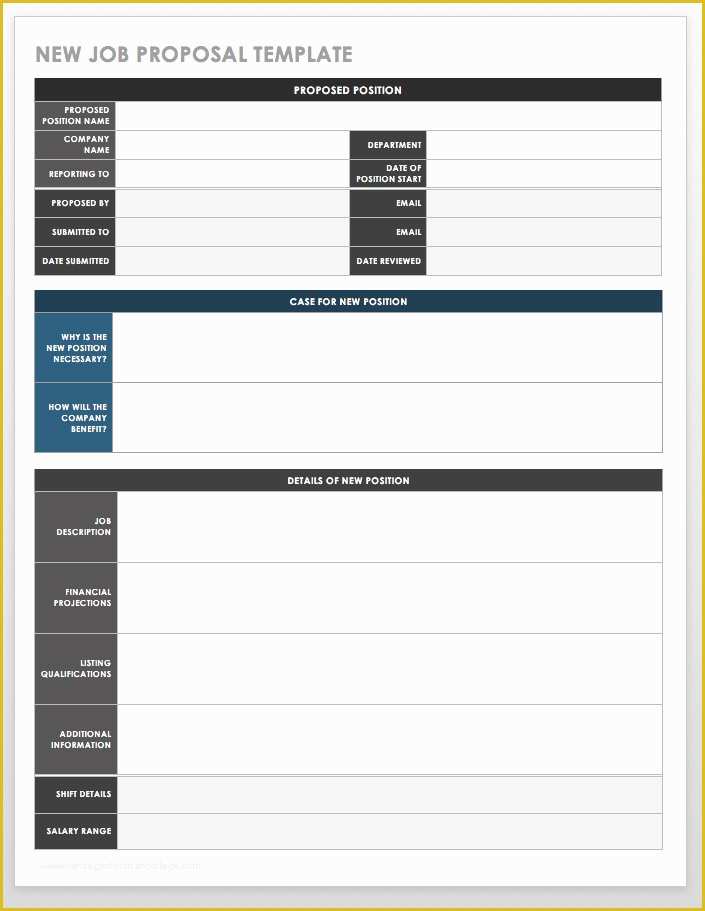 Job Proposal Template Free Word Of Free Job Proposal Templates