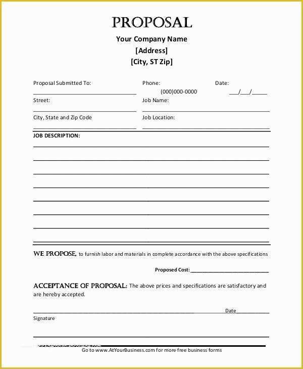 61 Job Proposal Template Free Word