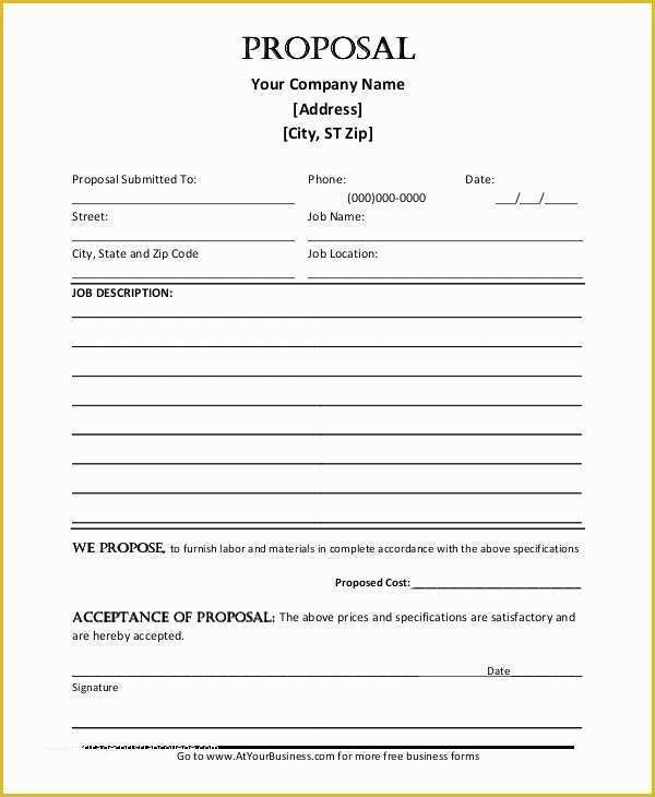 61 Job Proposal Template Free Word