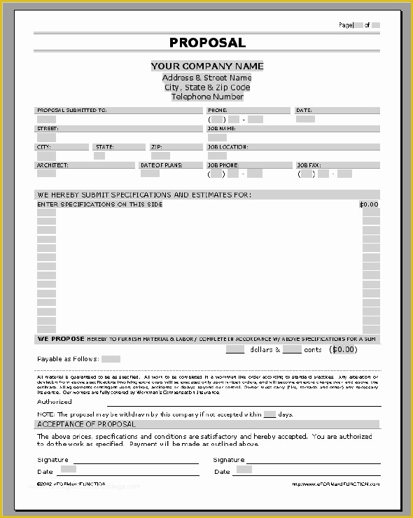 Job Proposal Template Free Word Of Landscape Bid Proposal Template