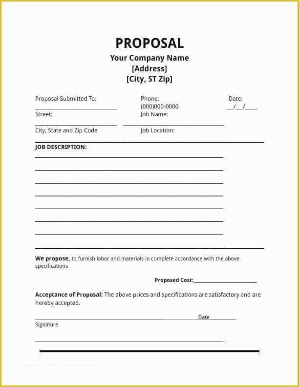 Job Proposal Template Free Word Of Proposal Template Word Free