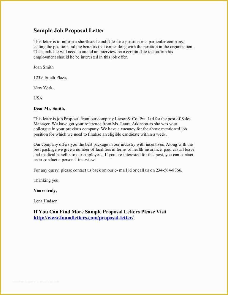 Job Proposal Template Free Word Of Sample Job Proposal Letter