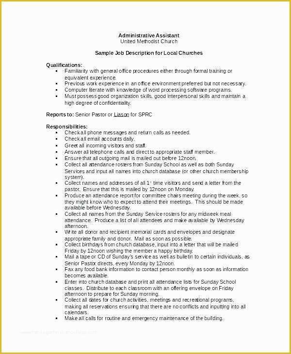 Job Resume Template Free Download Of Example Job Description Template