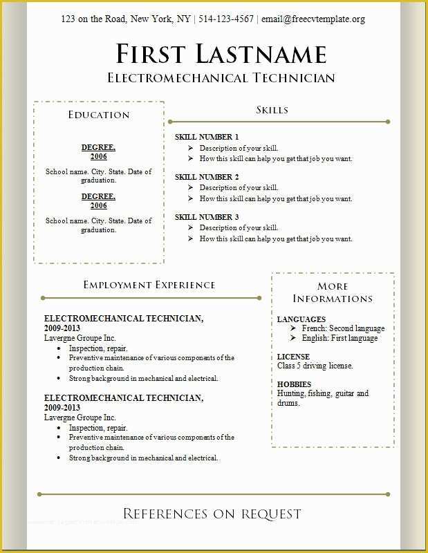 Job Resume Template Free Download Of Free Cv Template 86 to 92 – Free Cv Template Dot org