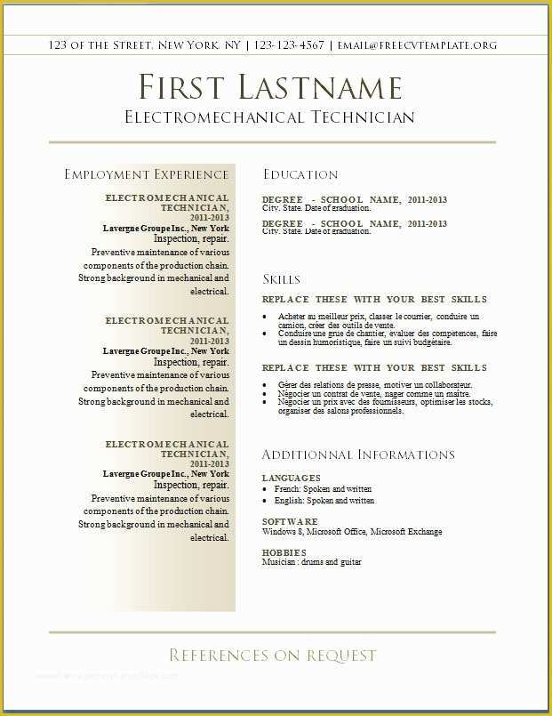 Job Resume Template Free Download Of Free Cv Templates 36 to 42 – Free Cv Template Dot org