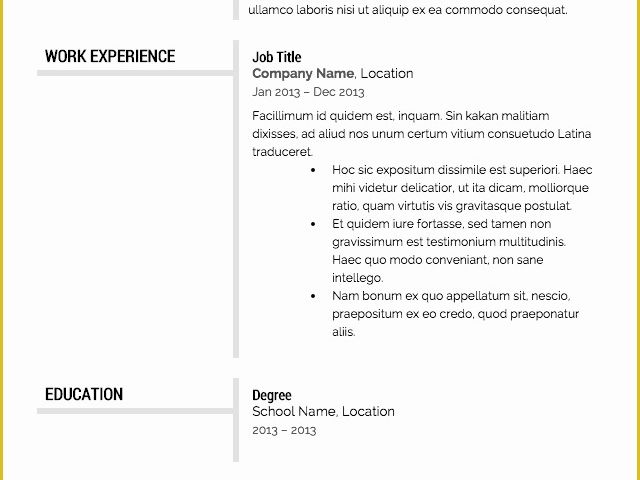 Job Resume Template Free Download Of Free Resume Templates