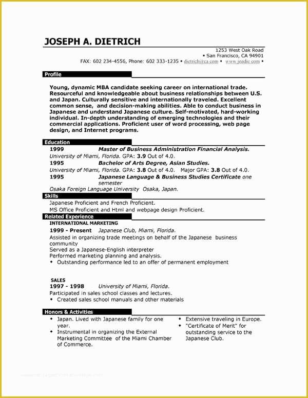 Job Resume Template Free Download Of No Experience Resume