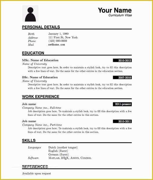 Job Resume Template Free Download Of Simple Resume format Pdf Simple Resume format