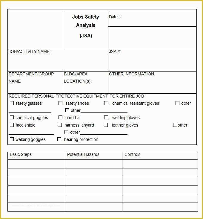 Job Safety Analysis Template Free Of 10 Sample Job Safety Analysis Templates Pdf Doc