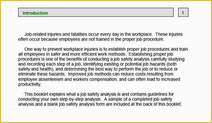 Job Safety Analysis Template Free Of 10 Sample Job Safety Analysis Templates Pdf Doc