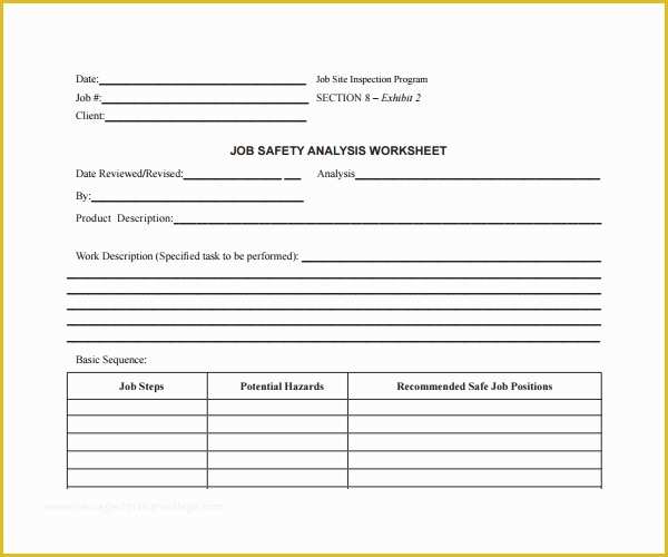 Job Safety Analysis Template Free Of 7 Job Safety Analysis Templates to Download