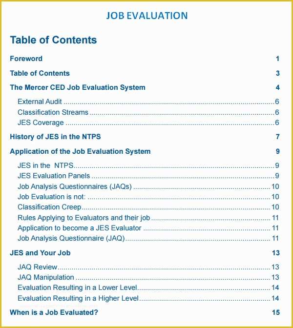 Job Templates Free Download Of 10 Job Evaluation Samples