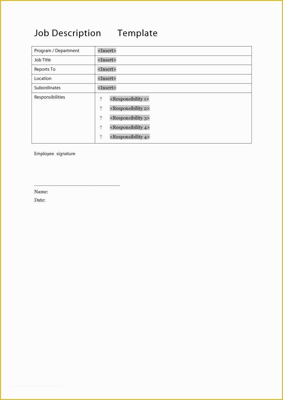 Job Templates Free Download Of 49 Free Job Description Templates & Examples Free