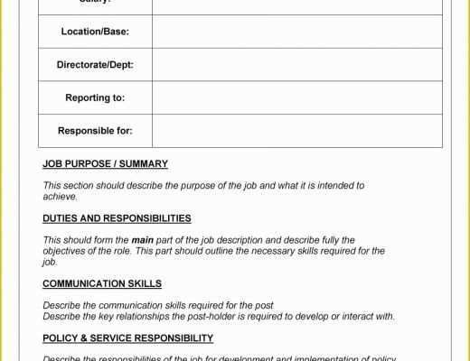 Job Templates Free Download Of 49 Free Job Description Templates &amp; Examples Free