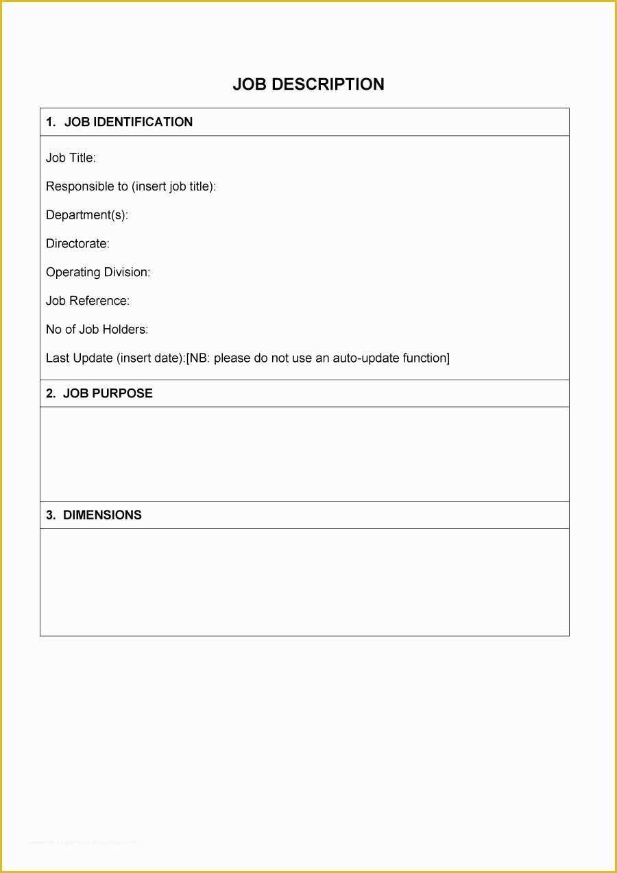 Job Templates Free Download Of 49 Free Job Description Templates & Examples Free