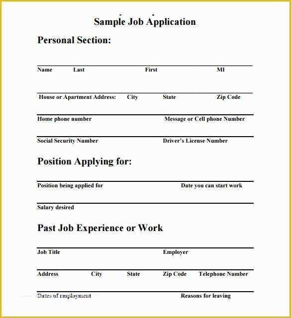 Job Templates Free Download Of 8 Job Application Templates to Download