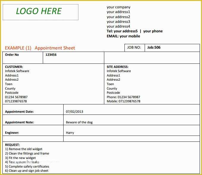 Job Templates Free Download Of Job Sheet Template 13 Free Word Excel Pdf Documents