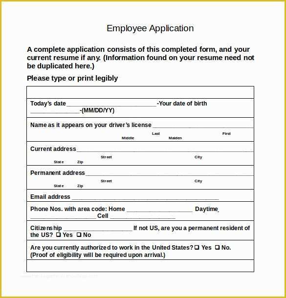 Job Templates Free Download Of Restaurant Job Application Template