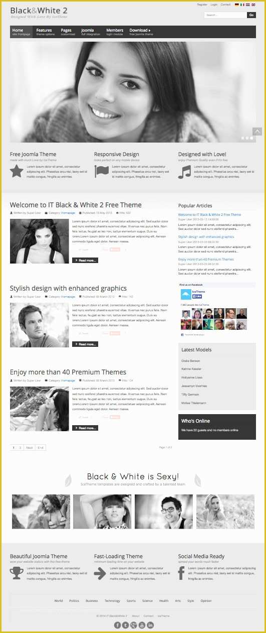 Joomla 3 X Templates Free Of It Black White 2 – Free Responsive Joomla 3 X Template On