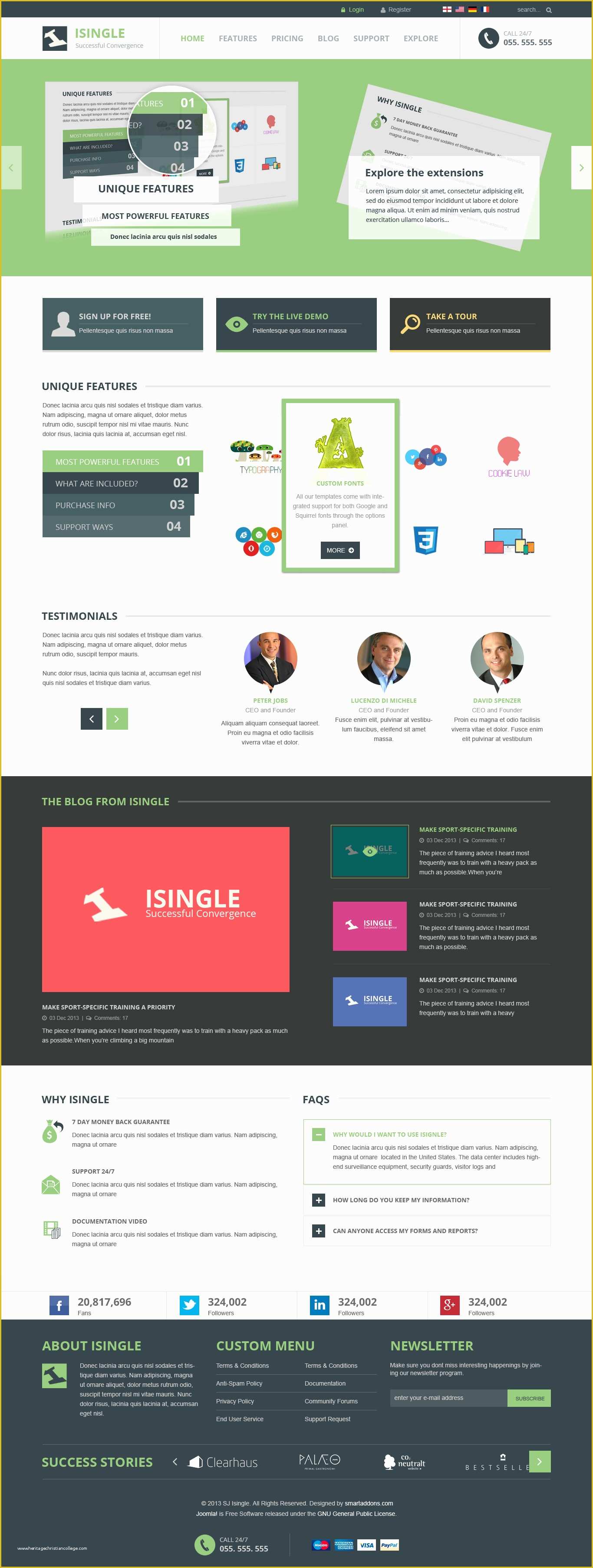 Joomla 3 X Templates Free Of [preview] Sj isingle Responsive Joomla 3 X Template for