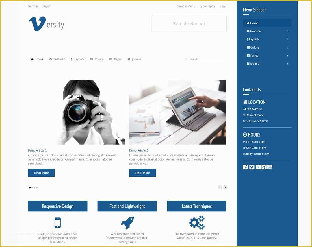 Joomla 3 X Templates Free Of Versity