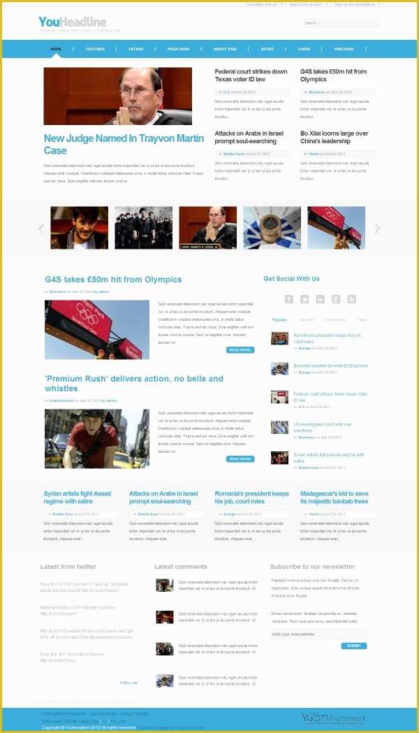 Joomla Intranet Template Free Of Youheadline News Magazine Joomla Template