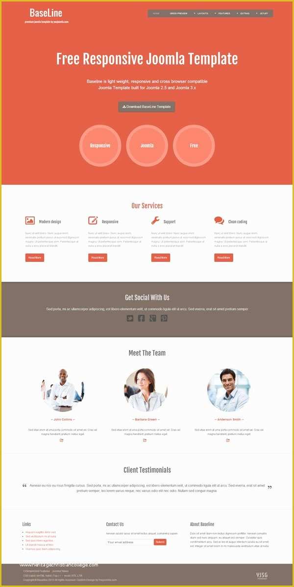 Joomla One Page Template Free Of Baseline Free Joomla Template