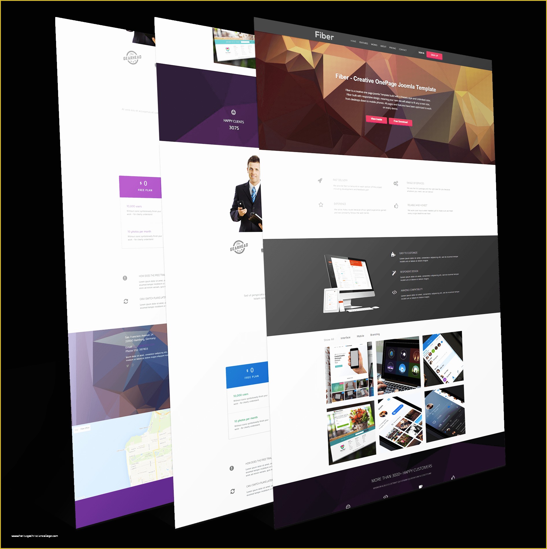 Joomla One Page Template Free Of Creative E Page Joomla Template Wt Fiber