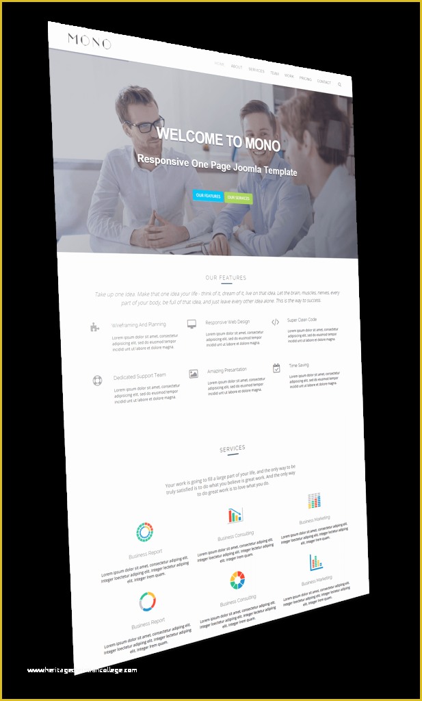Joomla One Page Template Free Of E Page Joomla Template Joomlead Mono