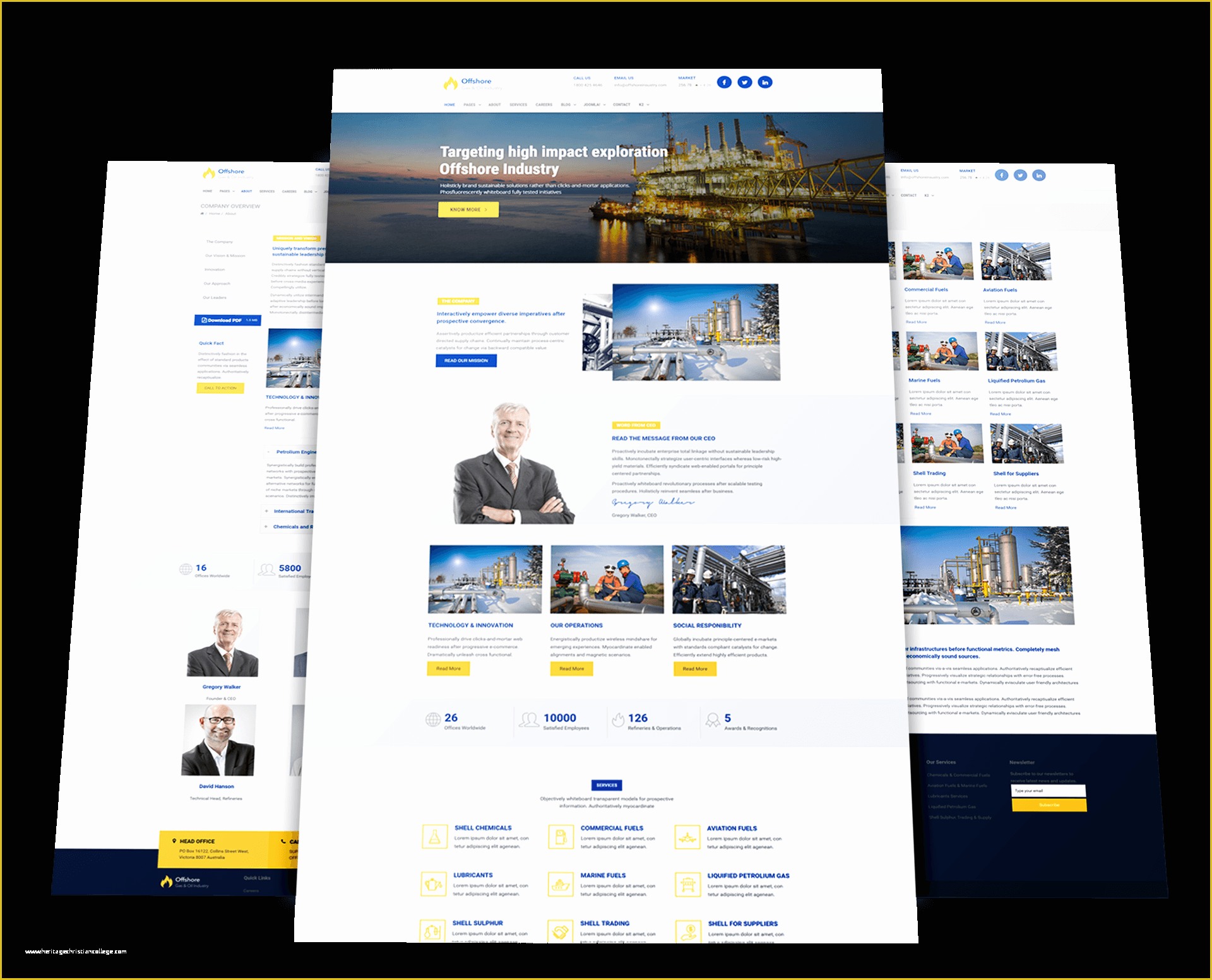 Joomla One Page Template Free Of Fshore Free Responsive Industrial Joomla Template