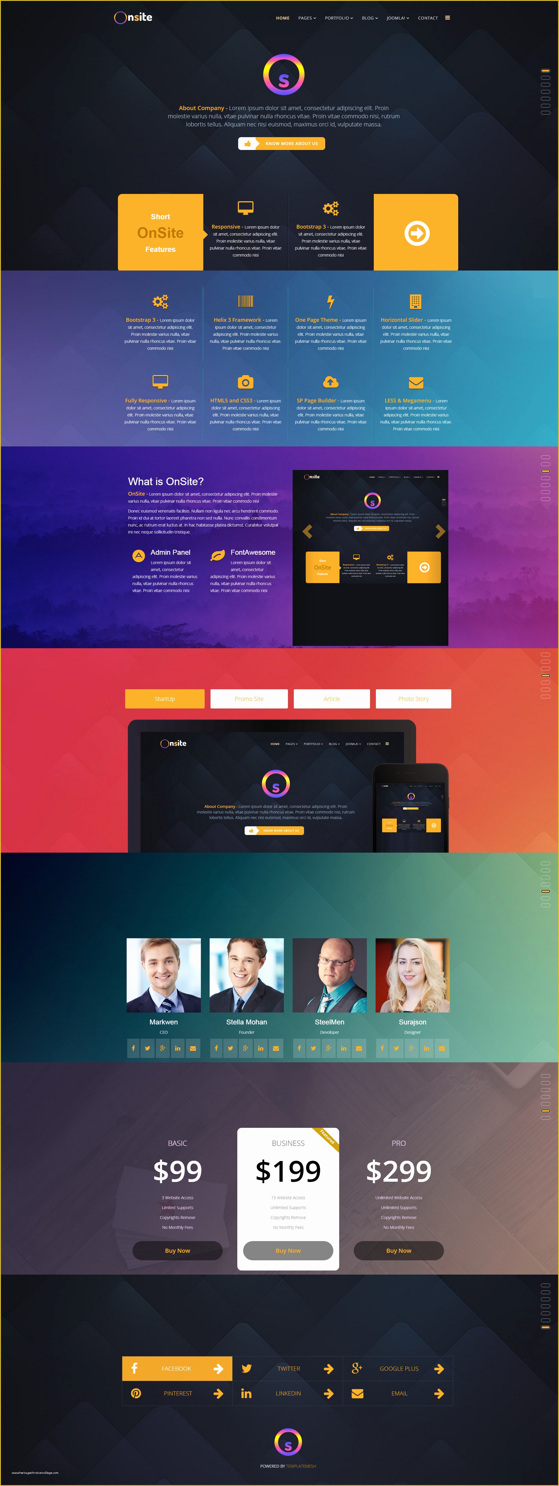 Joomla One Page Template Free Of Site E Page Business Joomla Template by Pcmshaper