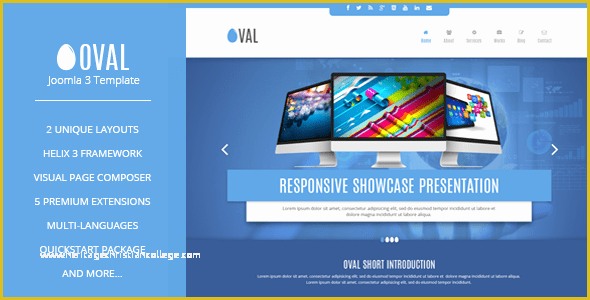 Joomla One Page Template Free Of Vina Oval Responsive Joomla 3 One Page Template