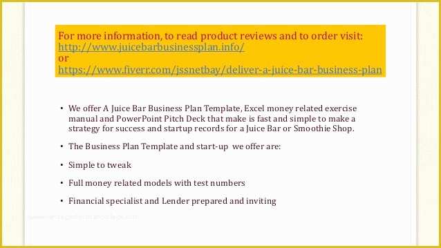 Juice Bar Business Plan Template Free Of Juice Bar Business Plan Template