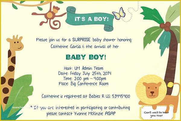 Jungle Baby Shower Invitations Free Template Of 30 Free Invitation Template Download